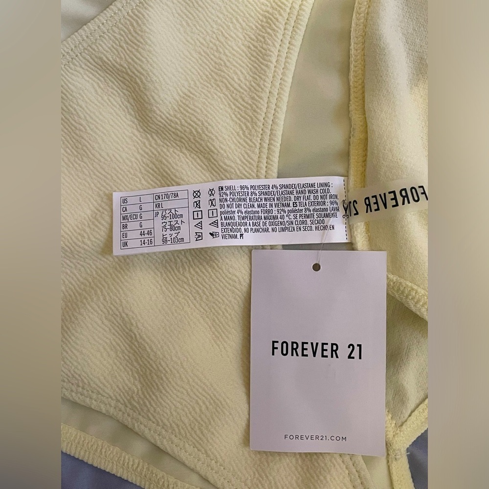 Forever 21 swimsuit, yellow, size L New - Picture 9 of 9